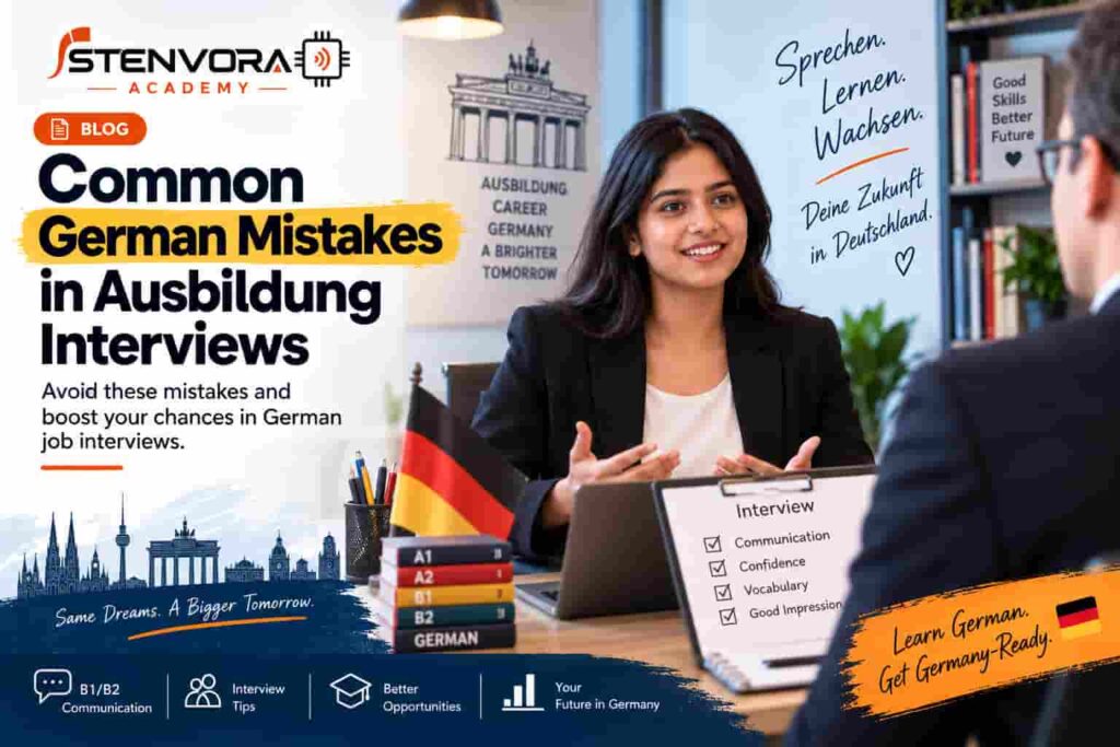 Common German language mistakes to avoid in Ausbildung interviews in Germany – Stenvora Academy